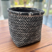 Bamboo Indoor Basket Pot –Grey Wash
