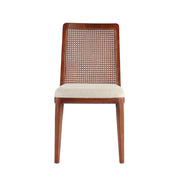 Cane Dining Chair - Beige/Brown Frame