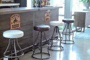 Bowie Bar Stool - White Leather