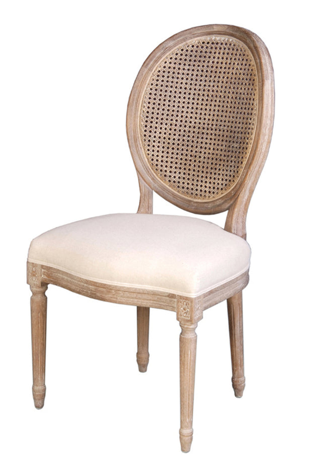 Napoleon Chair w/ Cane Back - Antique Linen (2/Box)