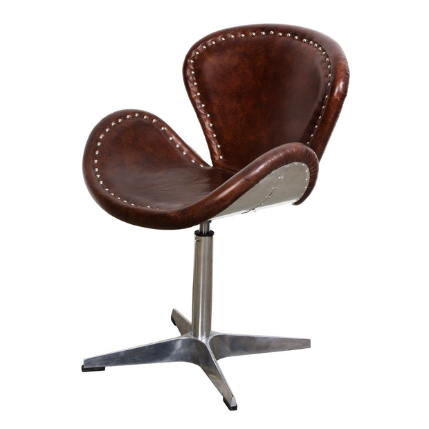 Mercury Swivel Chair - Brown Vintage Leather
