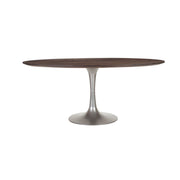 Aspen Oval Dining Table with Silver Base - Vinegar Matte
