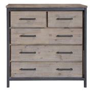 light brown industrial 5 drawer chest