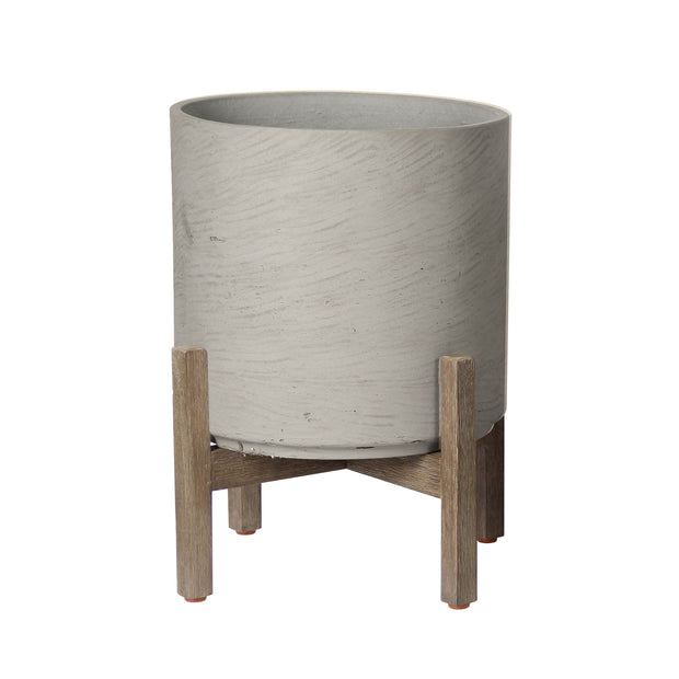 Patio Round Large Standing Pot - Cement Grey