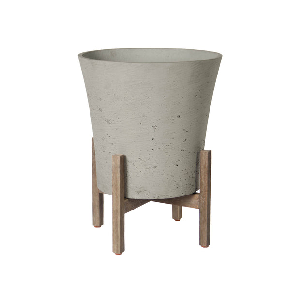 Patio Tapered Medium Standing Pot - Cement Grey