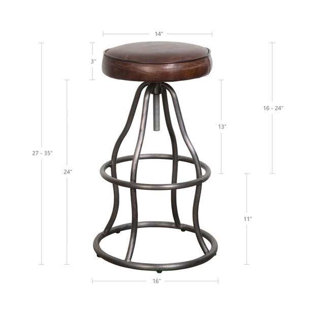 Bowie Bar Stool - Vintage Brown Leather