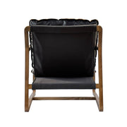 Relax Club Chair - Black Leather with Black PU Frame